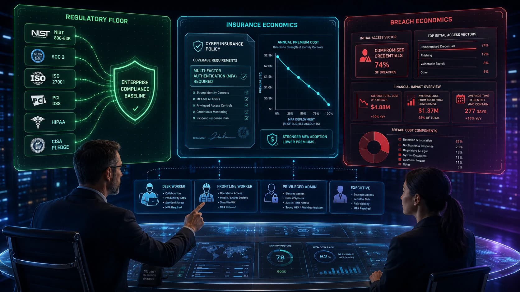 Why enterprises deploy multi-factor authentication in 2026 — the real reasons behind workforce MFA, how the Storm-2949 attack reshaped recovery-channel thinking, the architectural choices that actually prevent credential compromise, and the workforce-segmented deployment patterns that survive contact with real attackers.